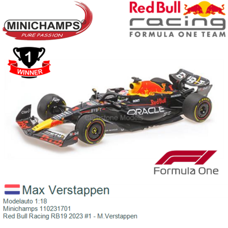 Modelauto 1:18 | Minichamps 110231701 | Red Bull Racing RB19 2023 #1 - M.Verstappen