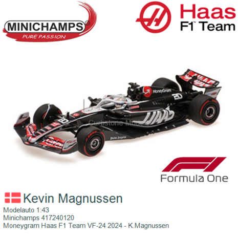 Modelauto 1:43 | Minichamps 417240120 | Moneygram Haas F1 Team VF-24 2024 - K.Magnussen