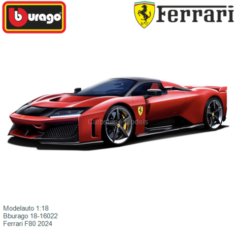 Modelauto 1:18 | Bburago 18-16022 | Ferrari F80 2024