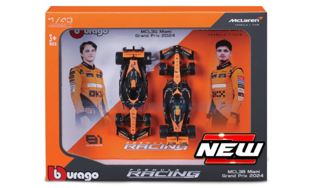 Modelauto 1:43 | Bburago 18-38109 | McLaren Formula One Team MCL38 2023 #81 #4 - O.Piastri - L.Norris