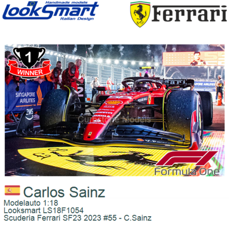 Modelauto 1:18 | Looksmart LS18F1054 | Scuderia Ferrari SF23 2023 #55 - C.Sainz