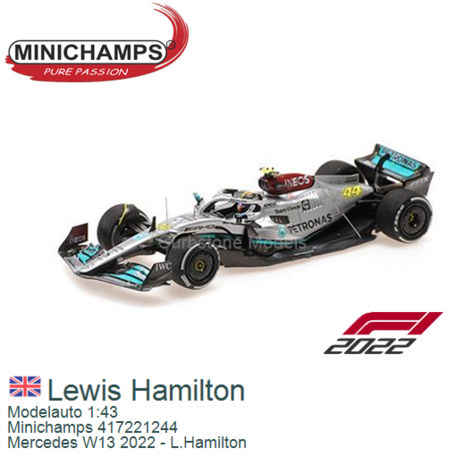 Modelauto 1:43 | Minichamps 417221244 | Mercedes W13 2022 - L.Hamilton