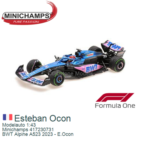 Modelauto 1:43 | Minichamps 417230731 | BWT Alpine A523 2023 - E.Ocon