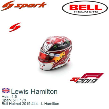 Helm 1:5 | Spark 5HF173 | Bell Helmet 2019 #44 - L.Hamilton