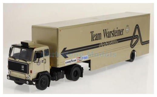 Vrachtwagen 1:43 | IXO-Models TTR023 | Volvo F89 Race Transporter | Warsteiner Arrows 1978