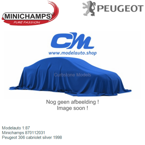 Modelauto 1:87 | Minichamps 870112031 | Peugeot 306 cabriolet silver 1998