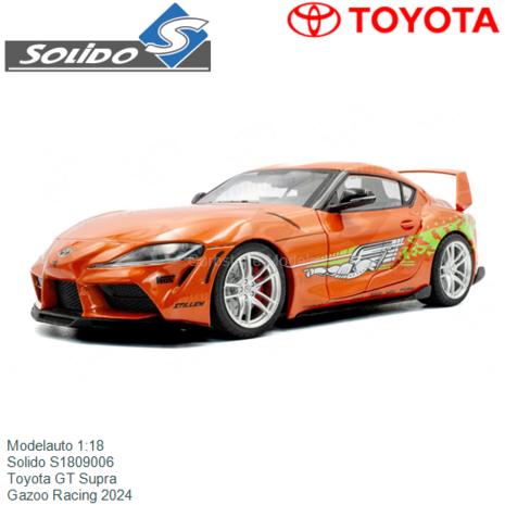 Modelauto 1:18 | Solido S1809006 | Toyota GT Supra | Gazoo Racing 2024