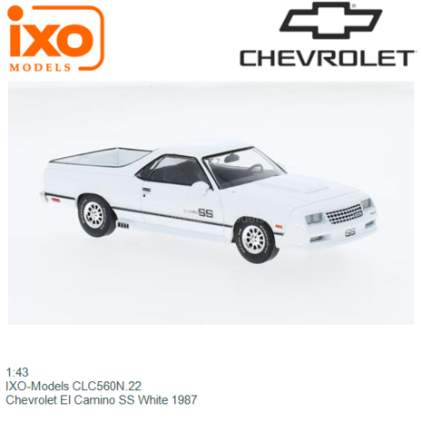 1:43 | IXO-Models CLC560N.22 | Chevrolet El Camino SS White 1987