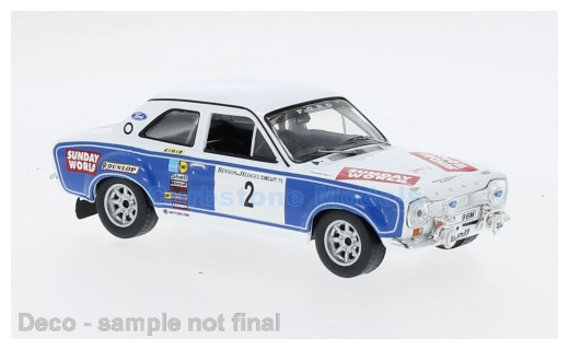 Modelauto 1:43 | IXO-Models RAC438.22 | Ford Motor Co. Ltd. Escort MK.I RS 1600 1975 #2 - B.Coleman - P.Phelan 